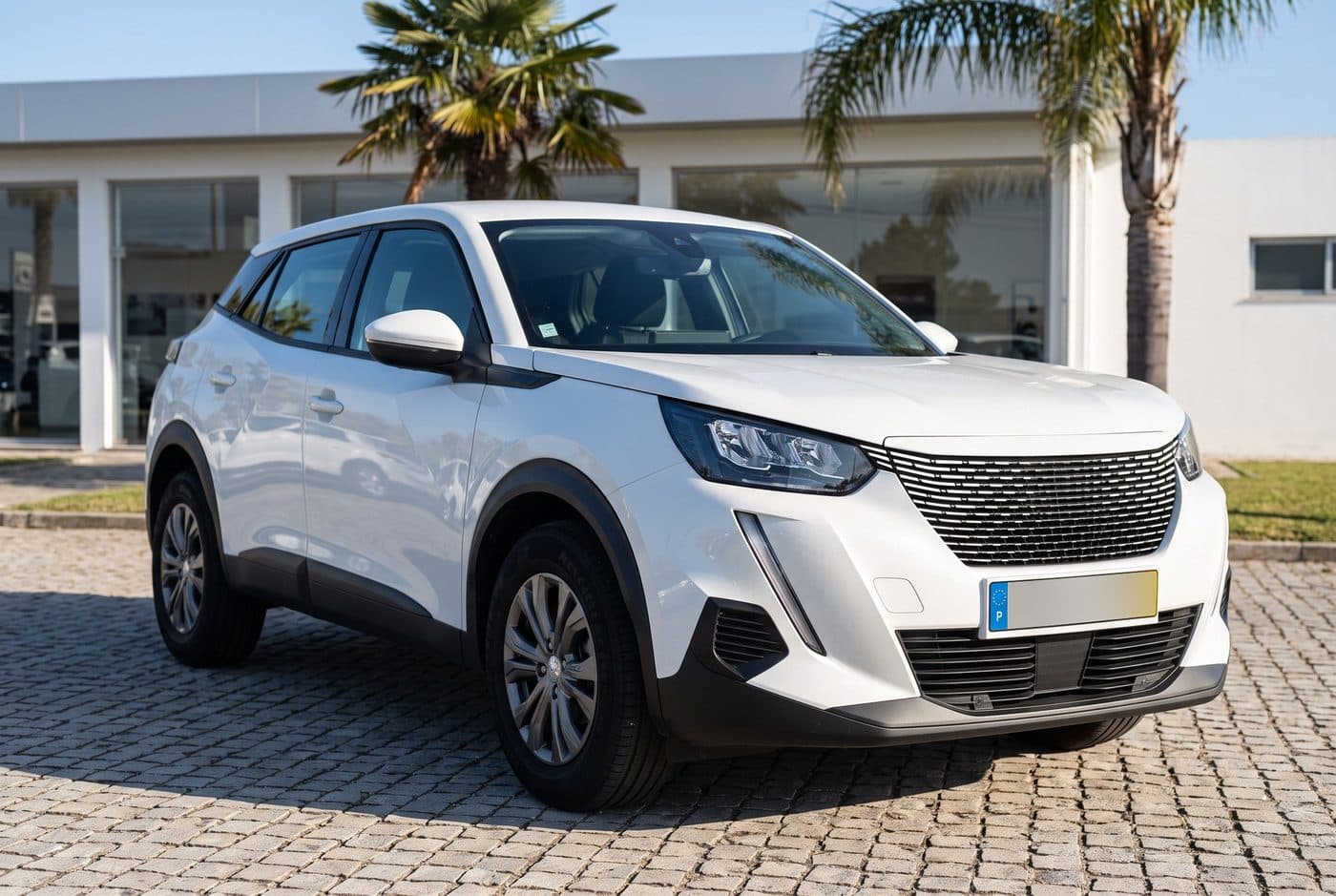 Peugeot 2008 with the number plate blurred by CarStudio